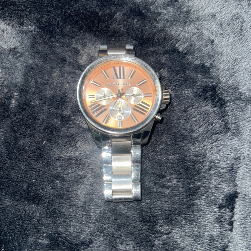 Michael Kors Silver and Rose Gold Watch